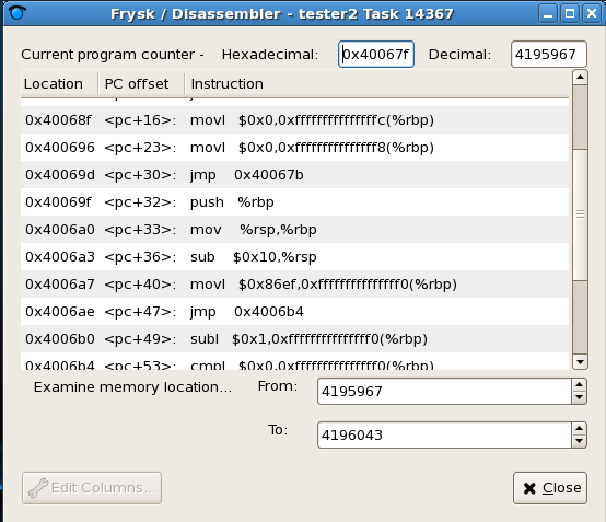 disassembly window